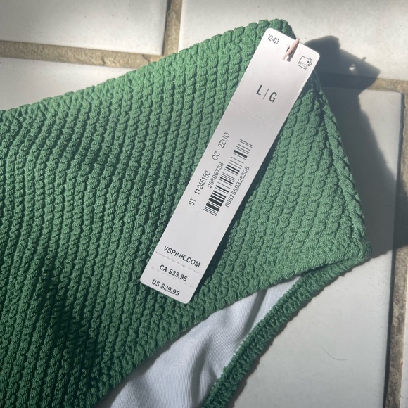 💚NWT Victoria’s Secret Bikini Bottom Green High Waisted Cheeky - Picture 3 of 5